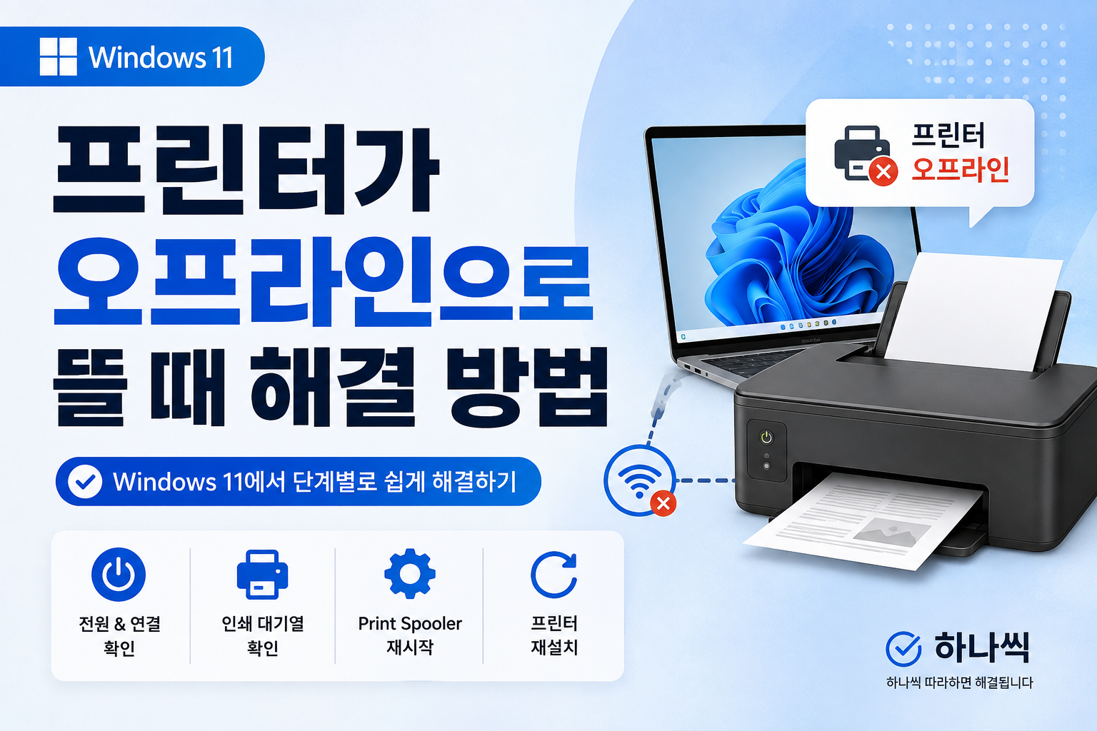 프린터 오프라인 문제 Windows 11 해결 방법
